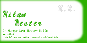 milan mester business card