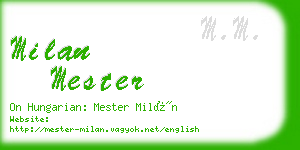 milan mester business card